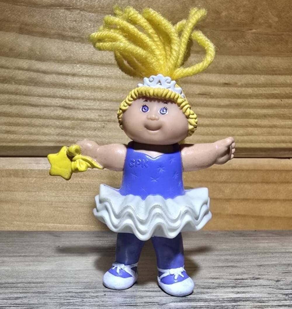 1992 Cabbage Patch Kids Posable Figure Blonde Ballerina Purple Leotard Stars